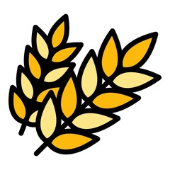 Poster - Crop grain icon. Outline crop grain vector icon color flat isolated