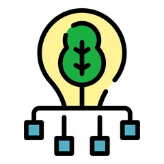 Poster - Bulb innovation icon. Outline bulb innovation vector icon color flat isolated