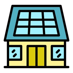 Poster - solar panel icon. outline solar panel vector icon color flat isolated