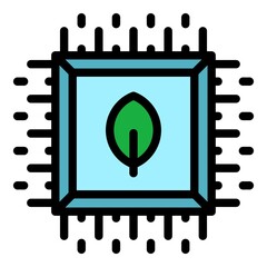 Poster - Eco planet care icon. Outline eco planet care vector icon color flat isolated