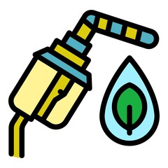 Poster - Eco fuel icon. Outline eco fuel vector icon color flat isolated