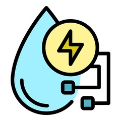 Poster - Clean energy icon. Outline clean energy vector icon color flat isolated