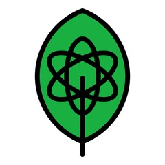 Poster - Eco leaf world icon. Outline eco leaf world vector icon color flat isolated