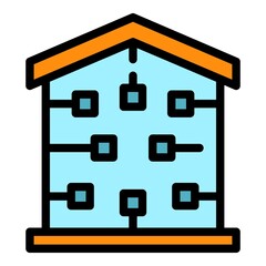 Poster - Smart house consumption icon. Outline smart house consumption vector icon color flat isolated