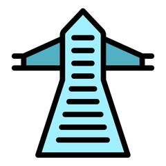 Poster - Electric tower consumption icon. Outline electric tower consumption vector icon color flat isolated