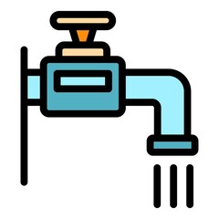 Poster - Water consumption icon. Outline water consumption vector icon color flat isolated