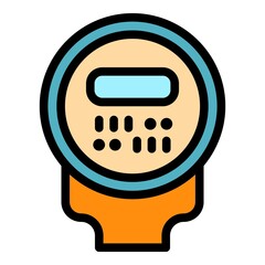 Poster - Home consumption counter icon. Outline home consumption counter vector icon color flat isolated