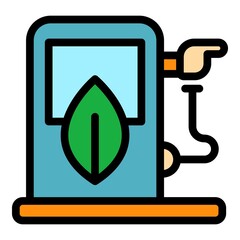 Wall Mural - Eco charging station icon. Outline eco charging station vector icon color flat isolated