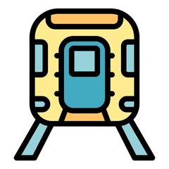 Poster - City train icon. Outline city train vector icon color flat isolated