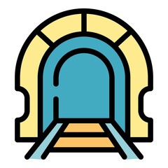 Poster - city tunnel icon. outline city tunnel vector icon color flat isolated