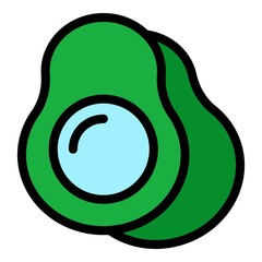 Poster - Avocado icon. Outline avocado vector icon color flat isolated