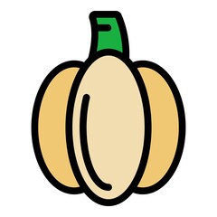 Poster - Pumpkin icon. Outline pumpkin vector icon color flat isolated