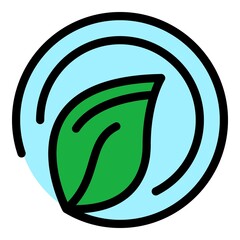 Poster - Leaf circle icon. Outline leaf circle vector icon color flat isolated
