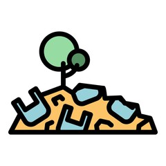Poster - Waste in nature icon. Outline waste in nature vector icon color flat isolated