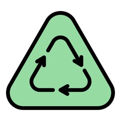 Poster - Eco triangle icon. Outline eco triangle vector icon color flat isolated