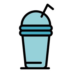 Poster - Beverage eco glass icon. Outline beverage eco glass vector icon color flat isolated