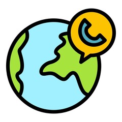 Poster - Global agent icon. Outline global agent vector icon color flat isolated