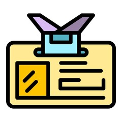 Poster - Agent id card icon. Outline agent id card vector icon color flat isolated