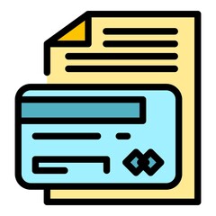 Poster - Agent bank card icon. Outline agent bank card vector icon color flat isolated