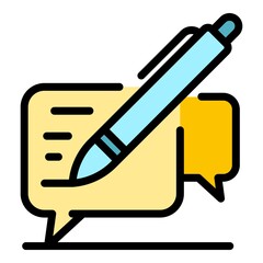 Poster - Agent chat icon. Outline agent chat vector icon color flat isolated