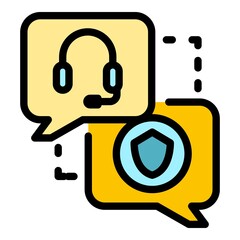 Poster - Agent online chat icon. Outline agent online chat vector icon color flat isolated