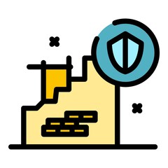 Poster - Secured construction icon. Outline secured construction vector icon color flat isolated