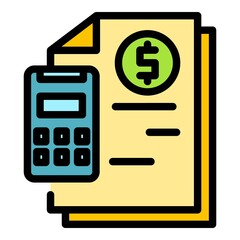 Poster - agent calculator icon. outline agent calculator vector icon color flat isolated