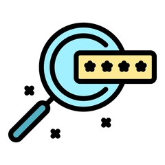 Poster - Agent online search icon. Outline agent online search vector icon color flat isolated