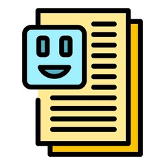 Poster - Approved agent documents icon. Outline approved agent documents vector icon color flat isolated