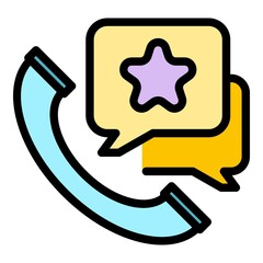 Poster - Call rating agent icon. Outline call rating agent vector icon color flat isolated