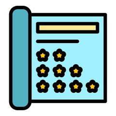 Poster - Call rating paper icon. Outline call rating paper vector icon color flat isolated