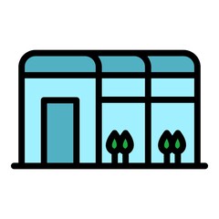Poster - Greenhouse icon. Outline greenhouse vector icon color flat isolated