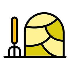 Poster - Hay icon. Outline hay vector icon color flat isolated