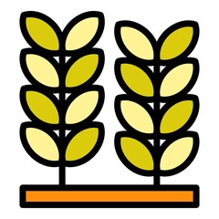 Poster - Bio wheat icon. Outline bio wheat vector icon color flat isolated