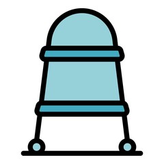 Poster - Rehabilitation walker icon. Outline rehabilitation walker vector icon color flat isolated
