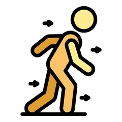Wall Mural - Physical rehabilitation motion icon. Outline physical rehabilitation motion vector icon color flat isolated