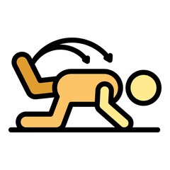 Poster - Physical rehabilitation action icon. Outline physical rehabilitation action vector icon color flat isolated
