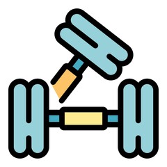 Poster - Dumbbells icon. Outline dumbbells vector icon color flat isolated
