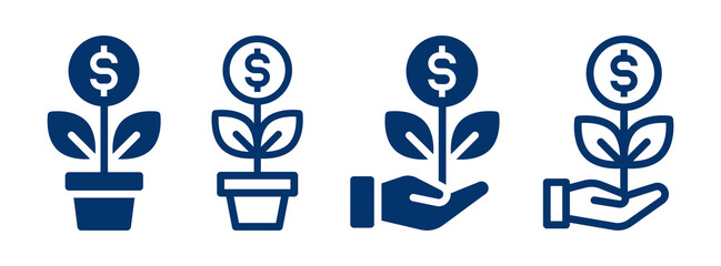 Poster - Growth dollar plant icon symbol of investment vector illustration.