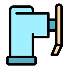 Poster - Pipe system icon. Outline pipe system vector icon color flat isolated