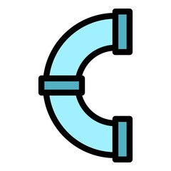 Poster - Steel pipe icon. Outline steel pipe vector icon color flat isolated