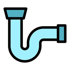 Poster - Duct pipe icon. Outline duct pipe vector icon color flat isolated