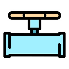 Poster - Valve pipe icon. Outline valve pipe vector icon color flat isolated