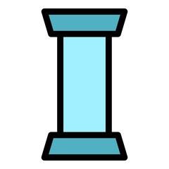 Poster - Metallic pipe icon. Outline metallic pipe vector icon color flat isolated