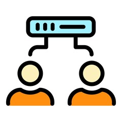 Poster - Customer database icon. Outline customer database vector icon color flat isolated