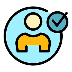 Poster - Customer icon. Outline customer vector icon color flat isolated