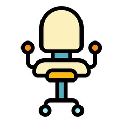 Sticker - Customer chair icon. Outline customer chair vector icon color flat isolated