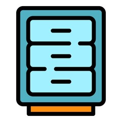 Poster - Customer data drawer icon. Outline customer data drawer vector icon color flat isolated