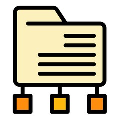 Poster - Customer folder icon. Outline customer folder vector icon color flat isolated