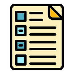 Poster - To do list icon. Outline to do list vector icon color flat isolated
